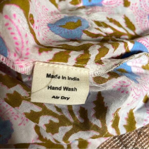 J Crew SZ BLOCKPRINTS Off The Shoulders Traci Blouse Medium - Picture 7 of 9